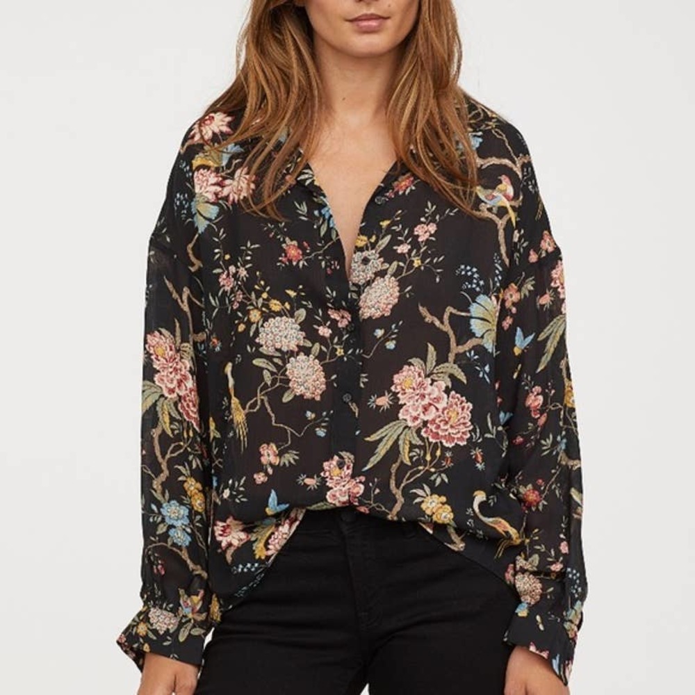 CP & J Baker X H&M Black Floral Shirt 2